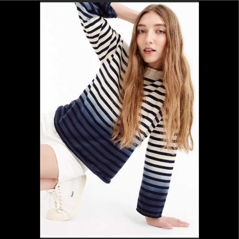NWT J. Crew deep dye striped sweater